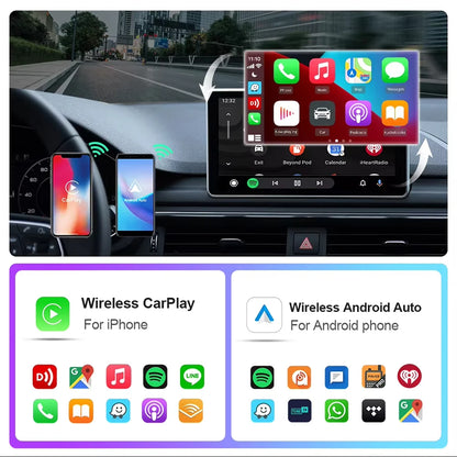 EKIY 2in1 Wireless CarPlay & Android Auto Adapter – AI Smart Box Dongle für kabelloses CarPlay im Auto