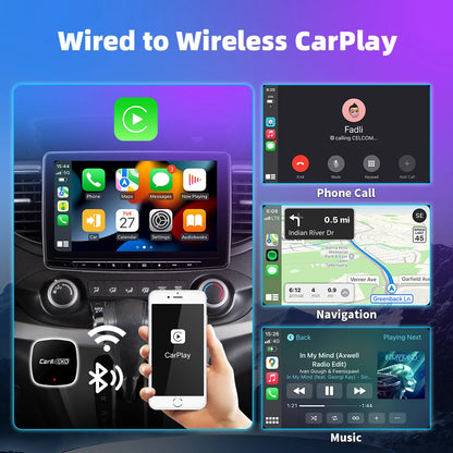 EKIY 2in1 Wireless CarPlay & Android Auto Adapter – AI Smart Box Dongle für kabelloses CarPlay im Auto